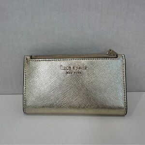 Kate Spade New York Spencer Metallic Slim Bifold Wallet Gold Medium